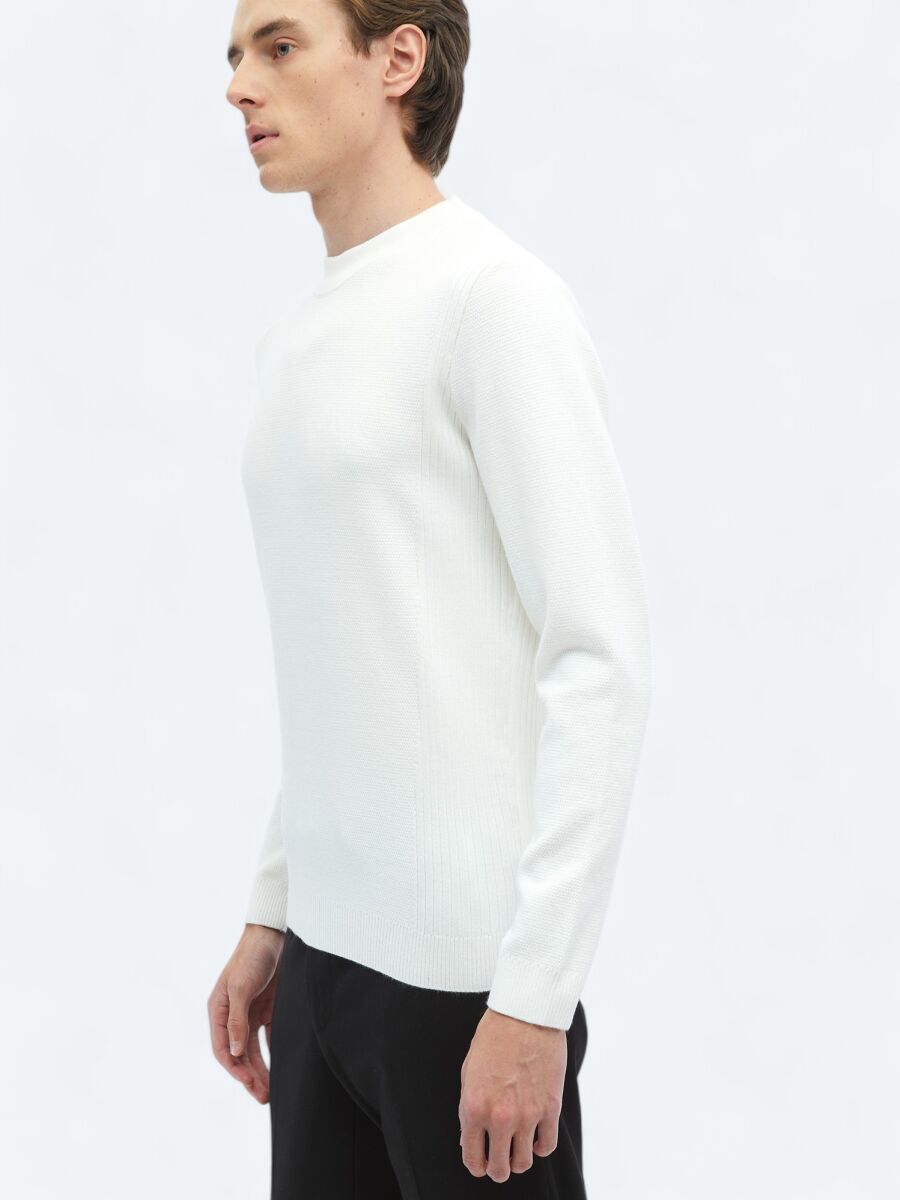 Ecru Knitwear Sweatshirt - 4