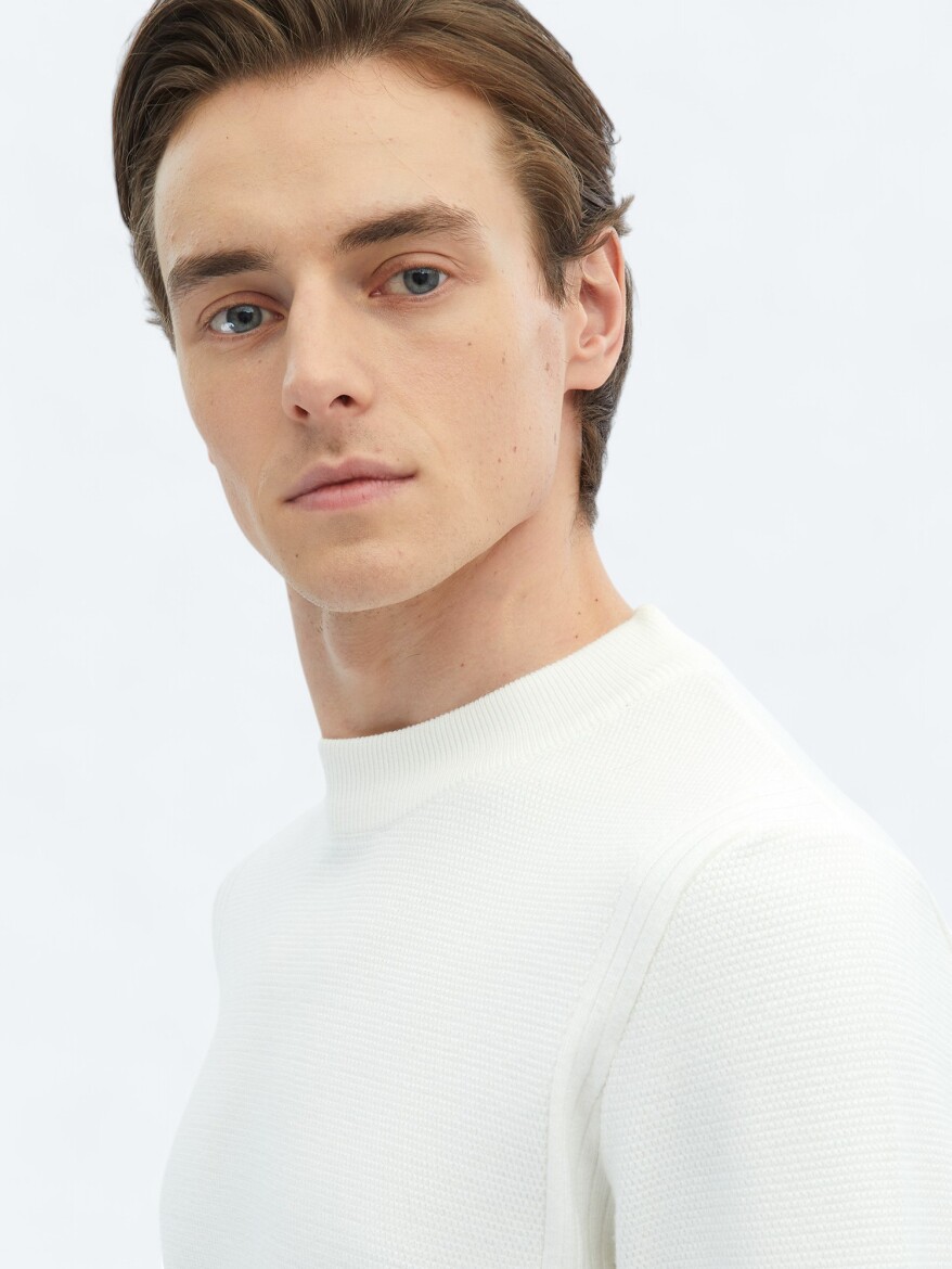 Ecru Knitwear Sweatshirt - 5