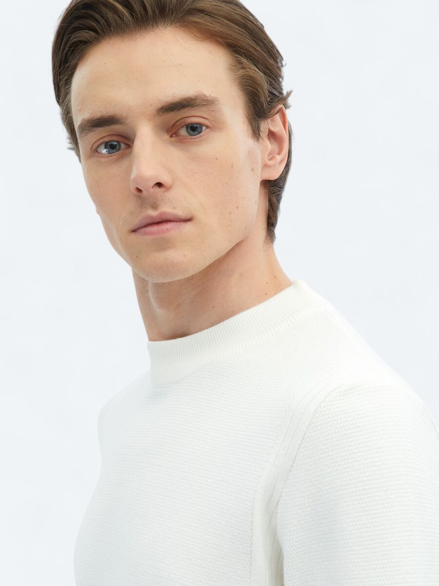 Ecru Knitwear Sweatshirt - 5