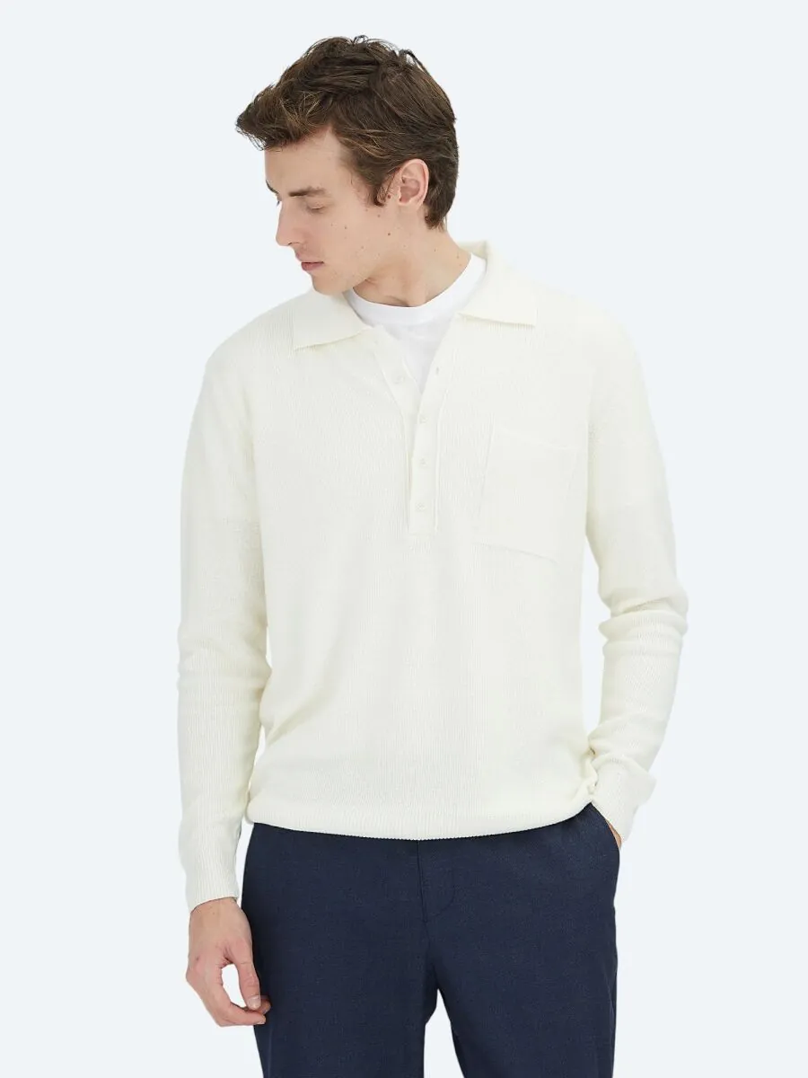 Ecru Knitwear Sweatshirt - 1