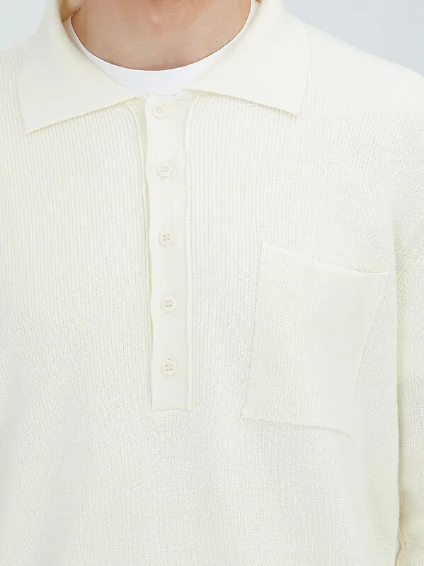 Ecru Knitwear Sweatshirt - 3