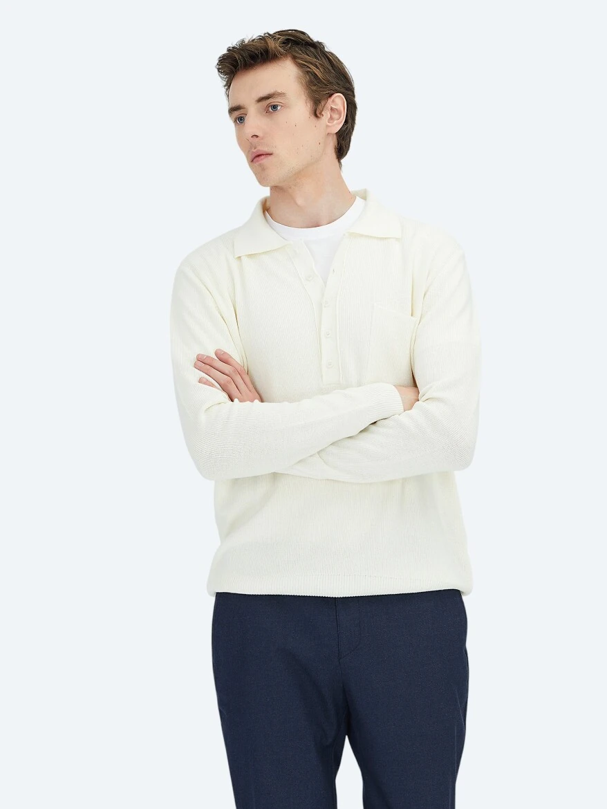 Ecru Knitwear Sweatshirt - 4