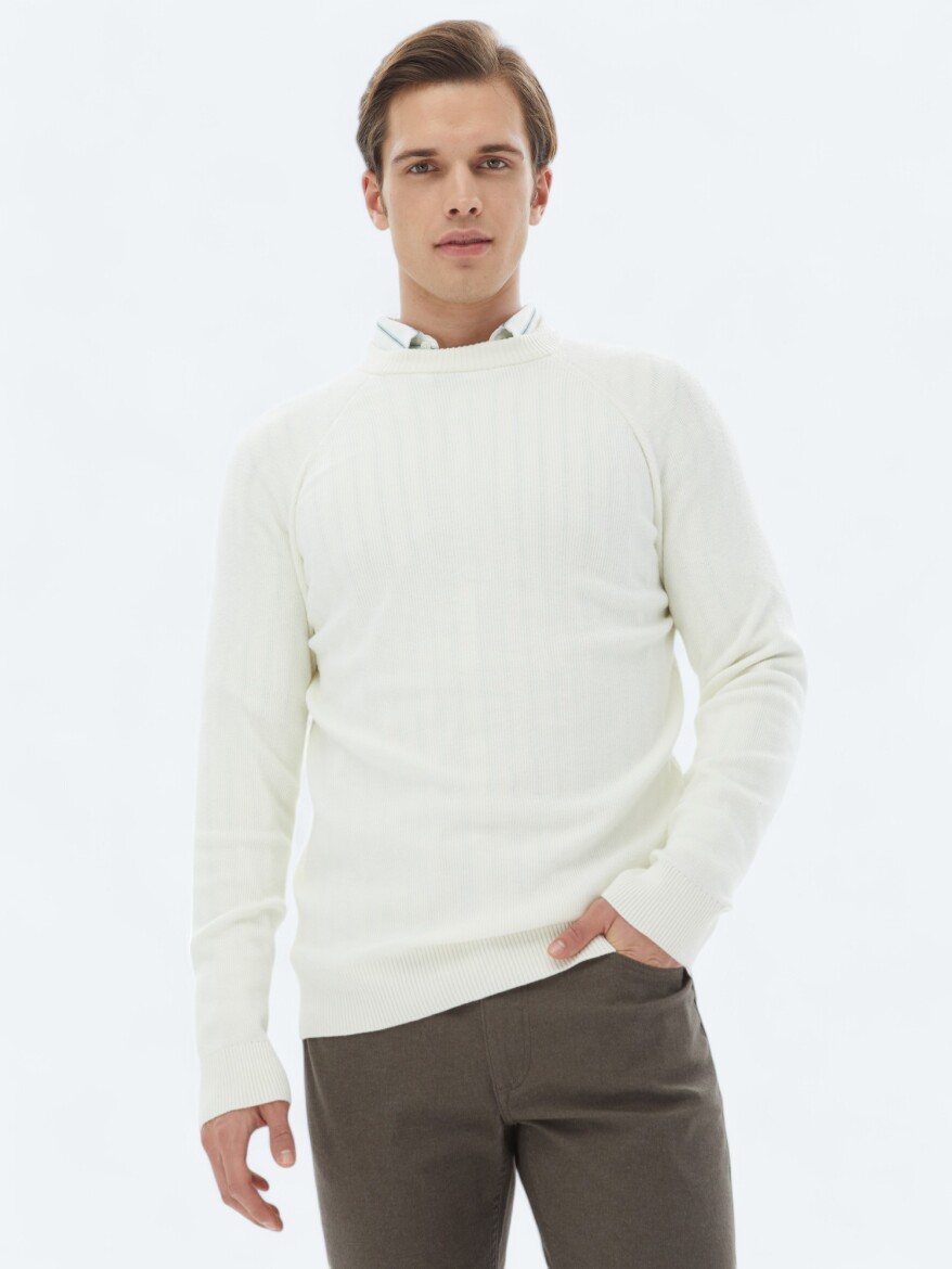 Ecru Knitwear Sweatshirt 