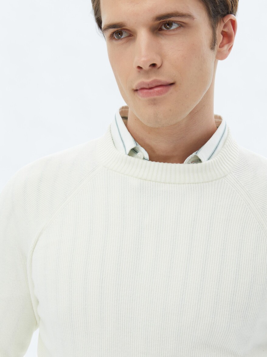 Ecru Knitwear Sweatshirt - 3