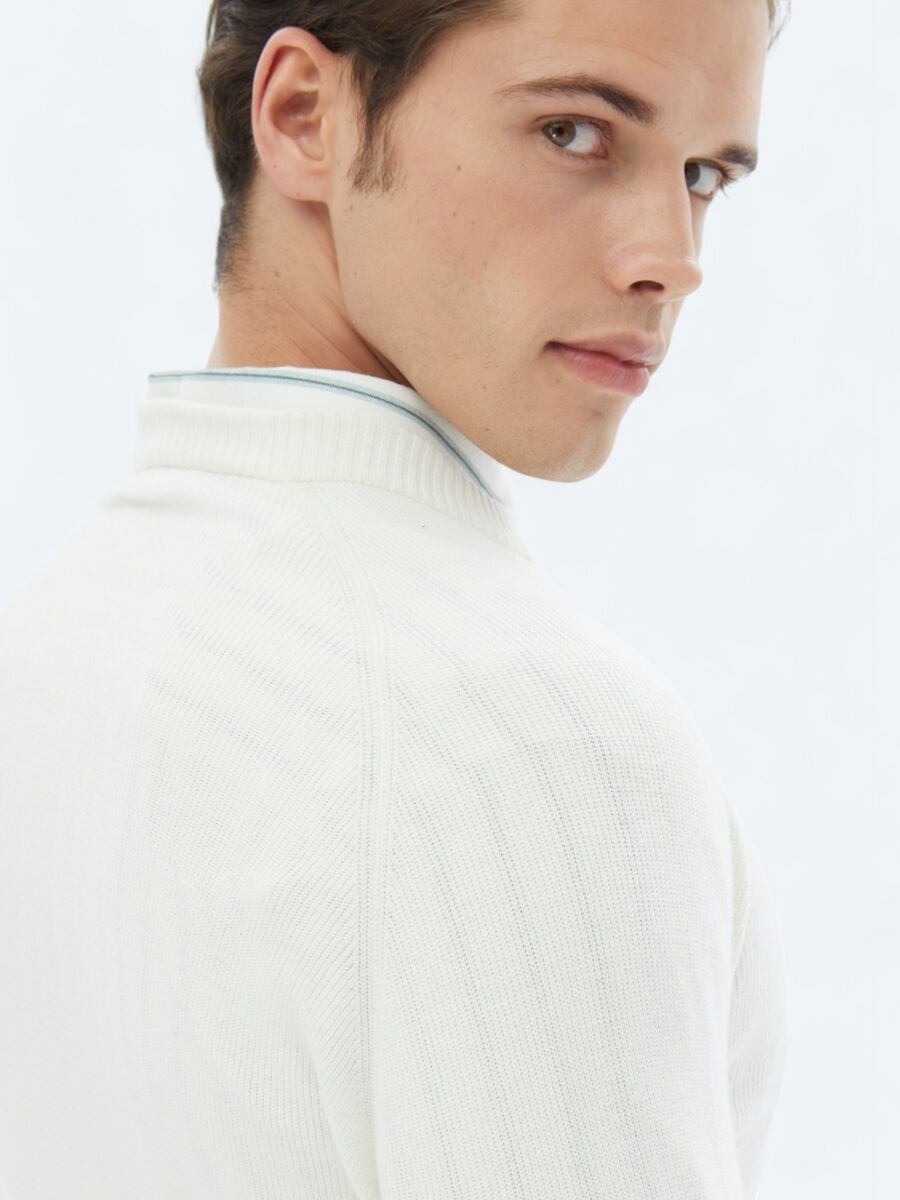 Ecru Knitwear Sweatshirt - 5