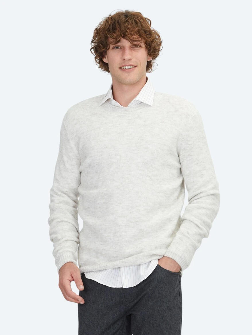 Ecru Knitwear Sweatshirt - 1