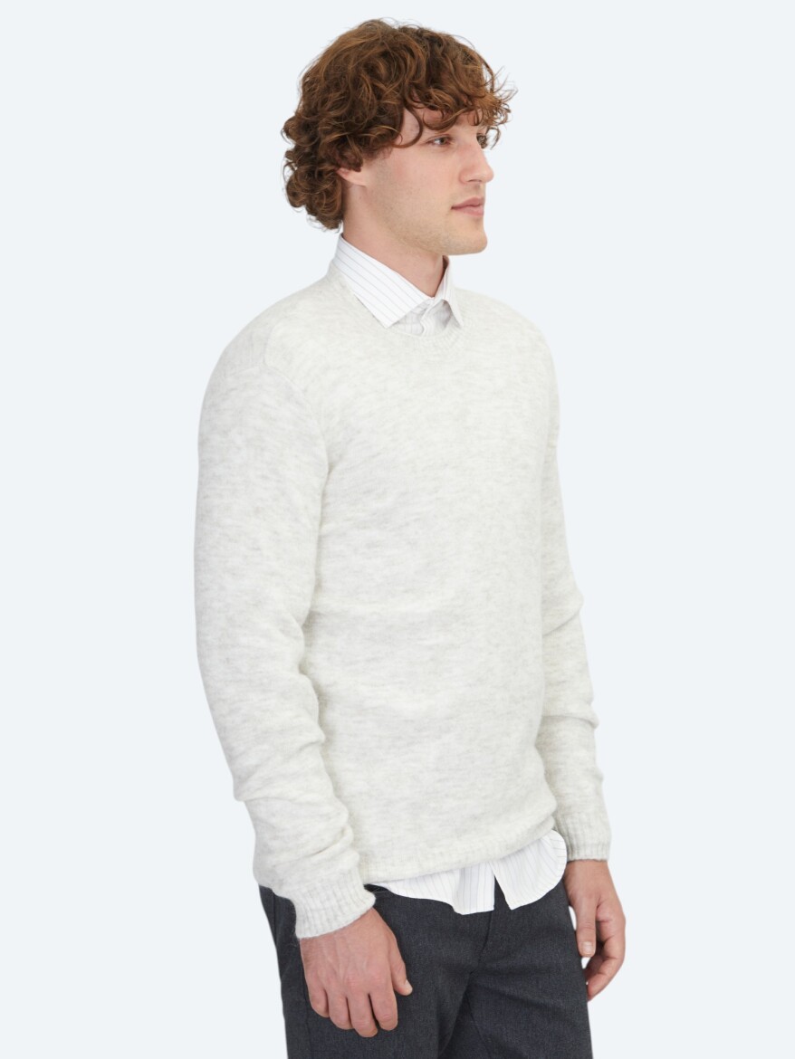 Ecru Knitwear Sweatshirt - 3
