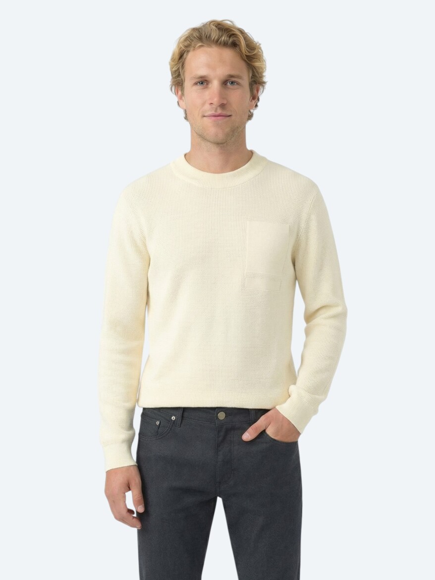 Ecru Knitwear Sweatshirt - 1