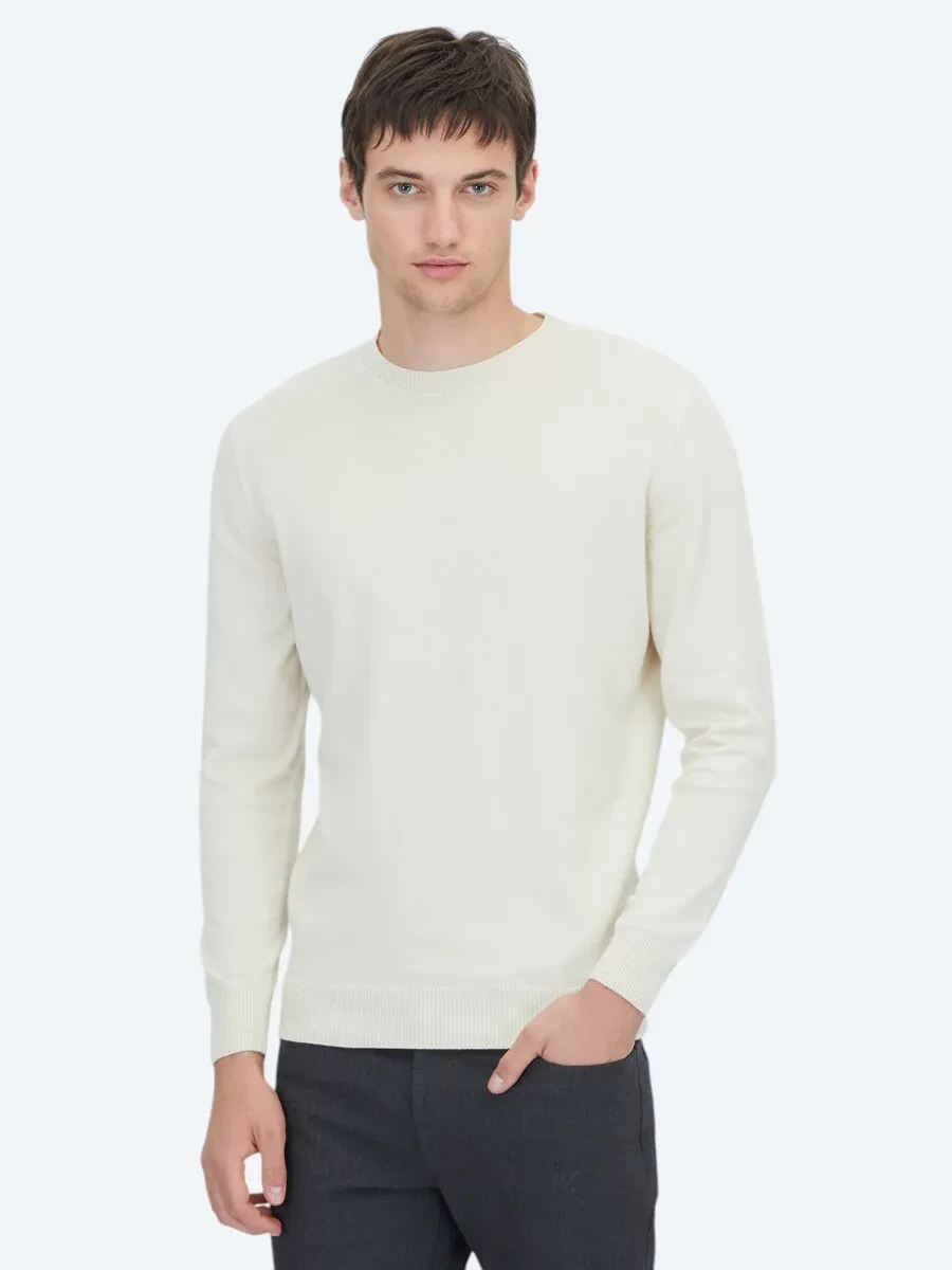 Ecru Knitwear Sweatshirt - 1