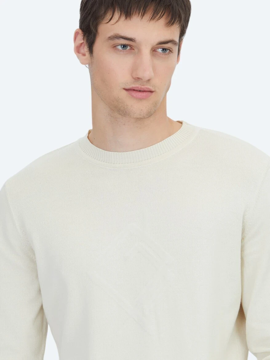 Ecru Knitwear Sweatshirt - KİP