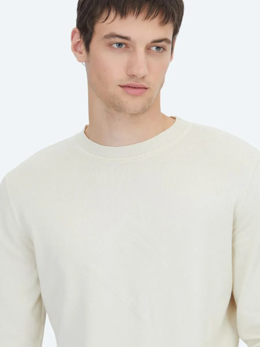 Ecru Knitwear Sweatshirt - 4