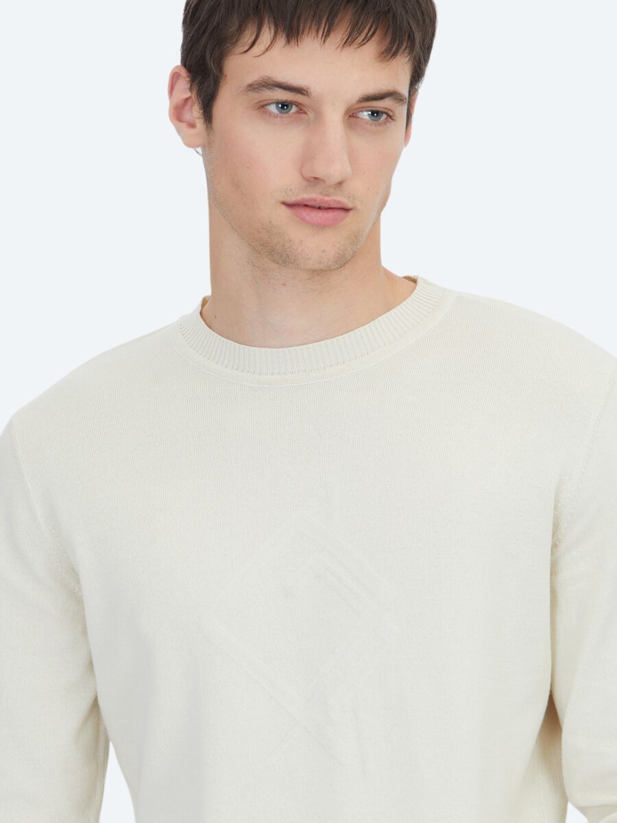 Ecru Knitwear Sweatshirt - 4