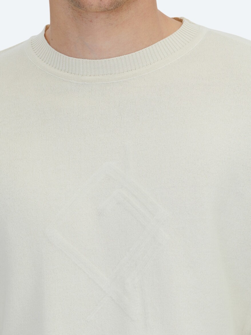 Ecru Knitwear Sweatshirt - 5