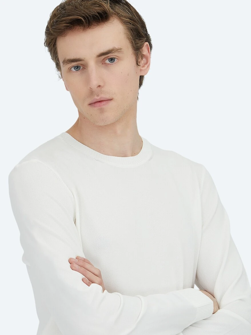 Ecru Knitwear Sweatshirt - 3
