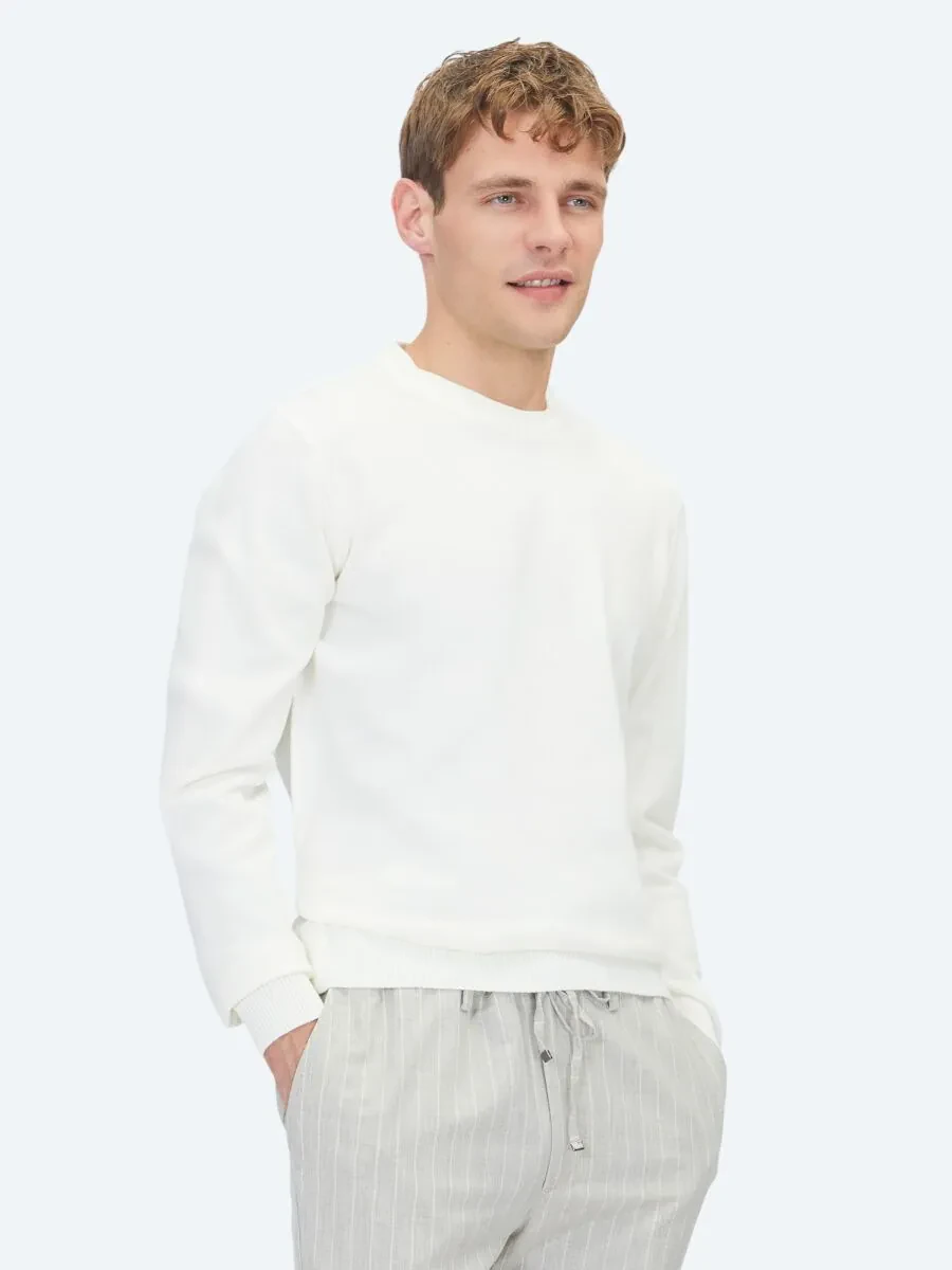 Ecru Knitwear Sweatshirt - 1