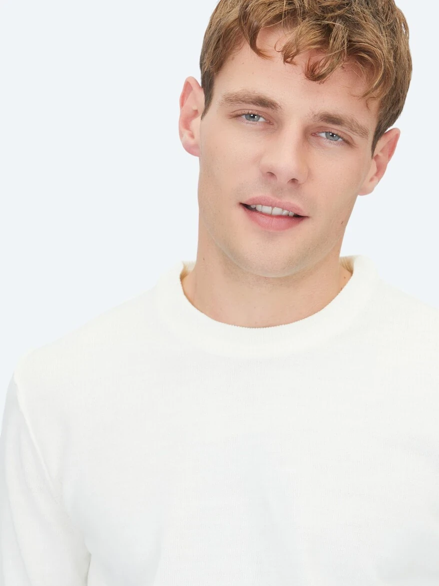 Ecru Knitwear Sweatshirt - 3