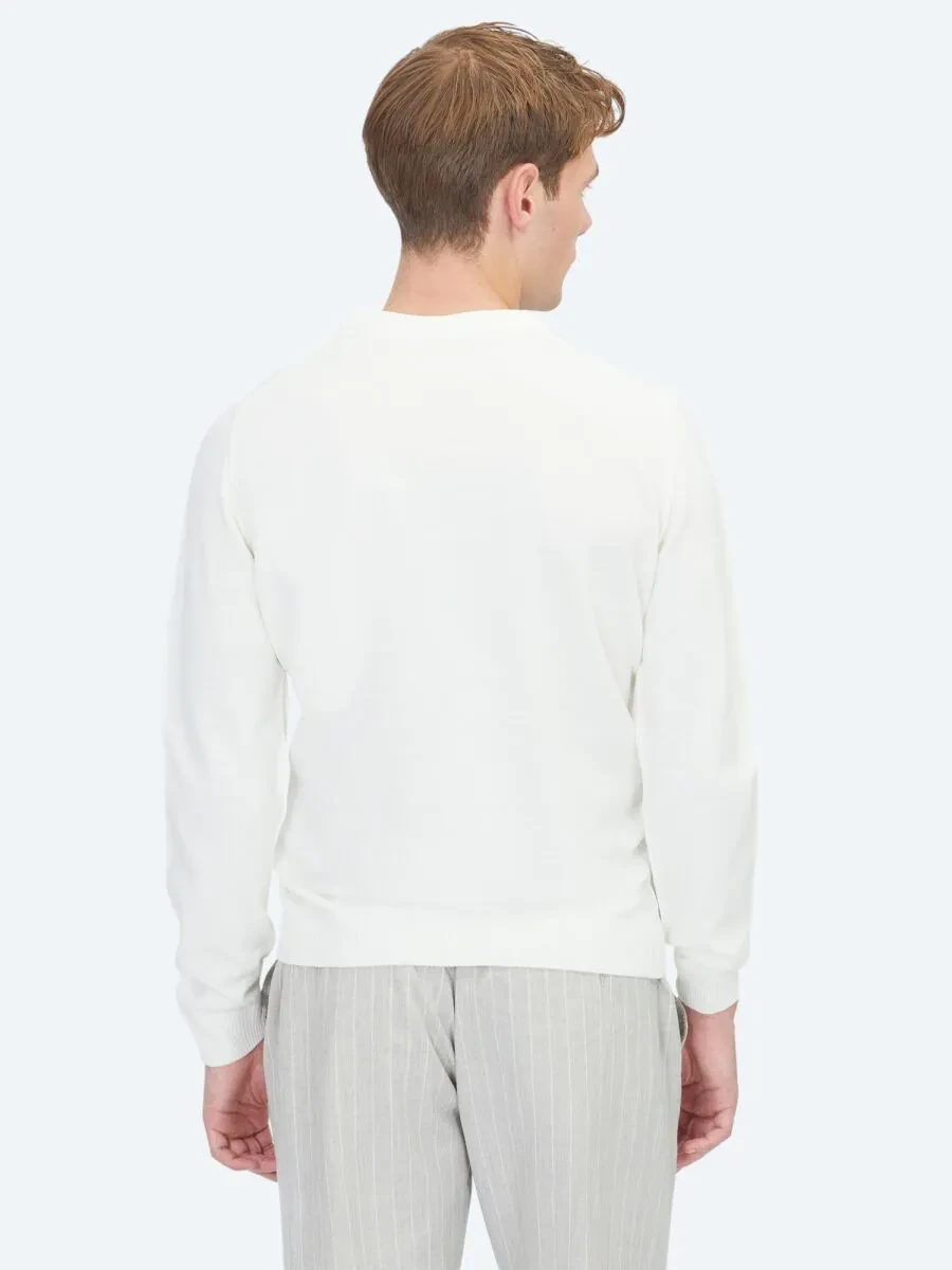 Ecru Knitwear Sweatshirt - 5