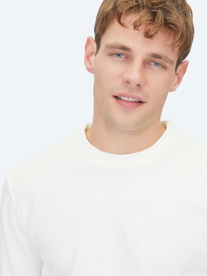 Ecru Knitwear Sweatshirt - 3