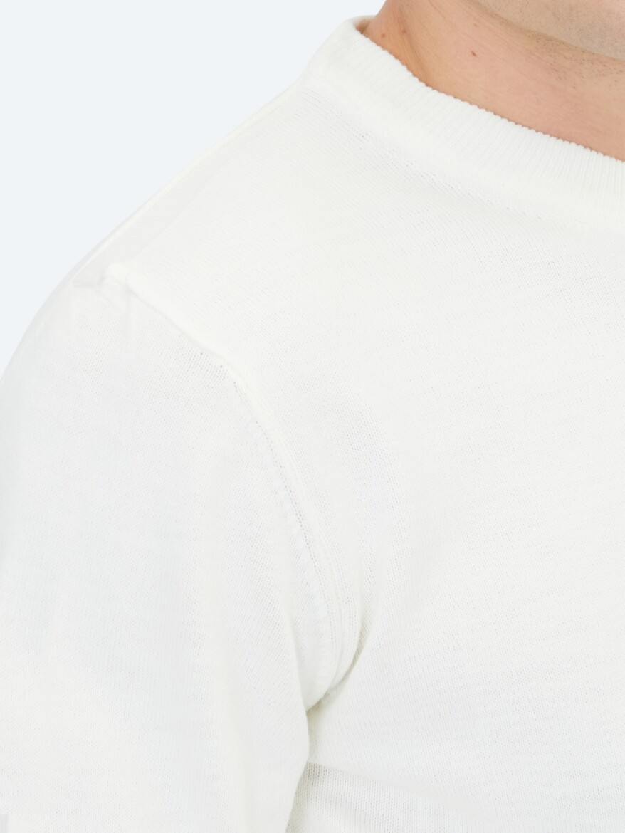 Ecru Knitwear Sweatshirt - 4