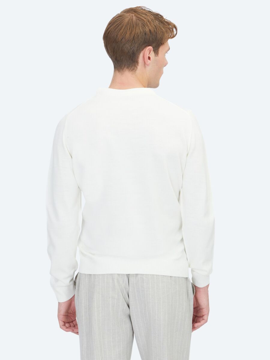 Ecru Knitwear Sweatshirt - 5