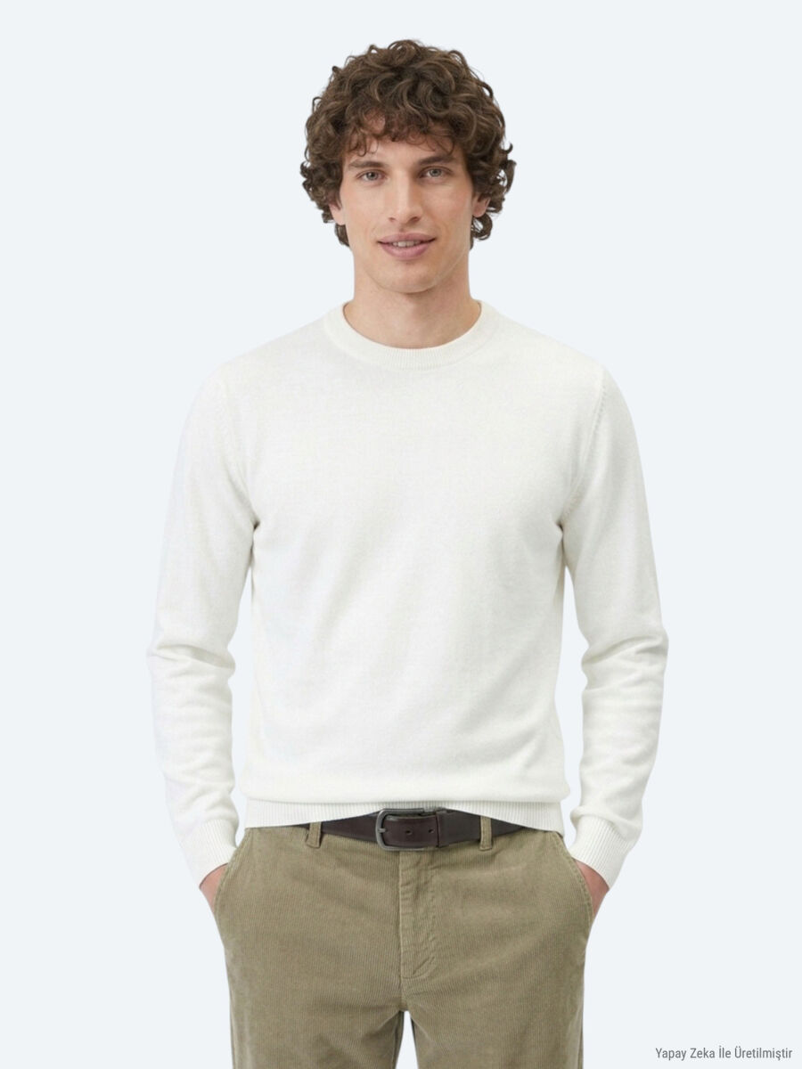 Ecru Knitwear Sweatshirt - 1