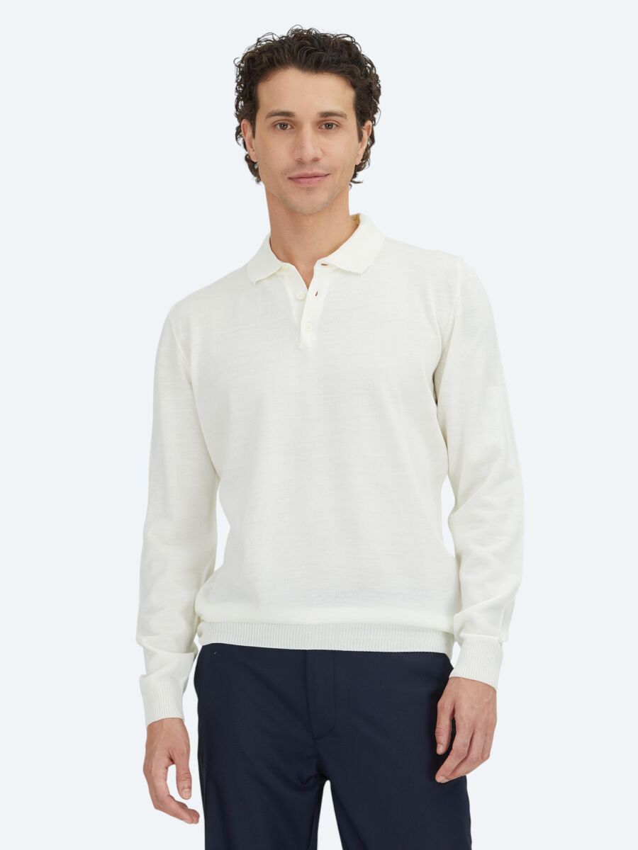 Ecru Knitwear Sweatshirt - 1