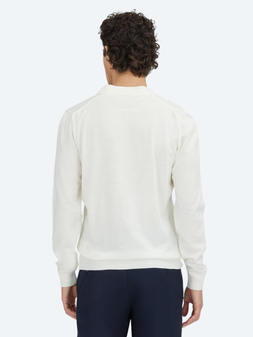 Ecru Knitwear Sweatshirt - 5