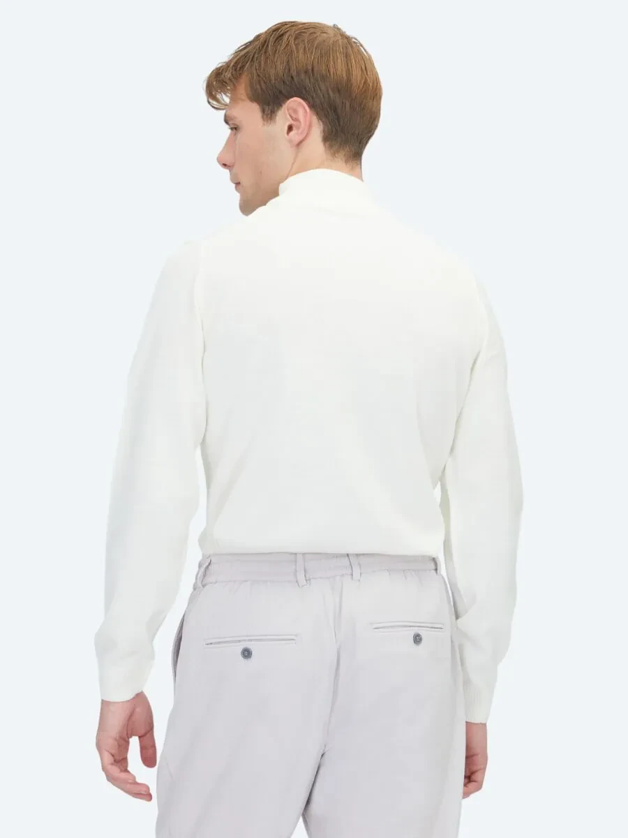 Ecru Knitwear Sweatshirt - 5