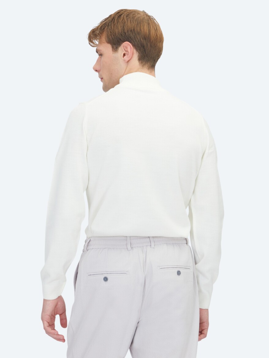 Ecru Knitwear Sweatshirt - 5