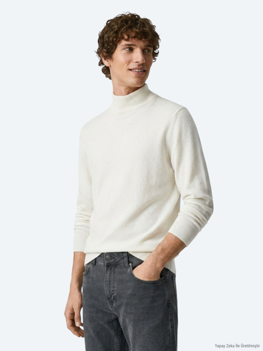 Ecru Knitwear Sweatshirt - 1