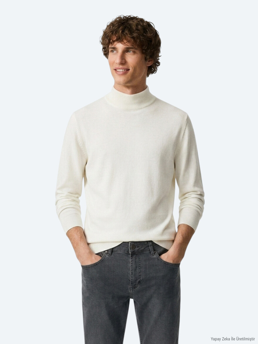 Ecru Knitwear Sweatshirt - 2