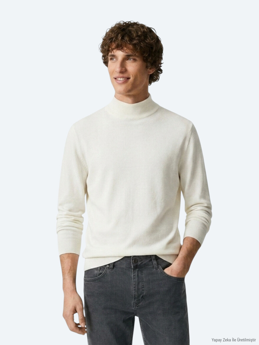 Ecru Knitwear Sweatshirt - 4