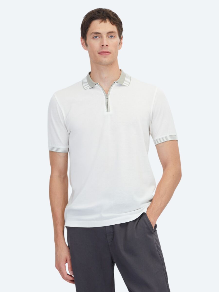 Ecru Plain 100% Cotton T-Shirt - 1