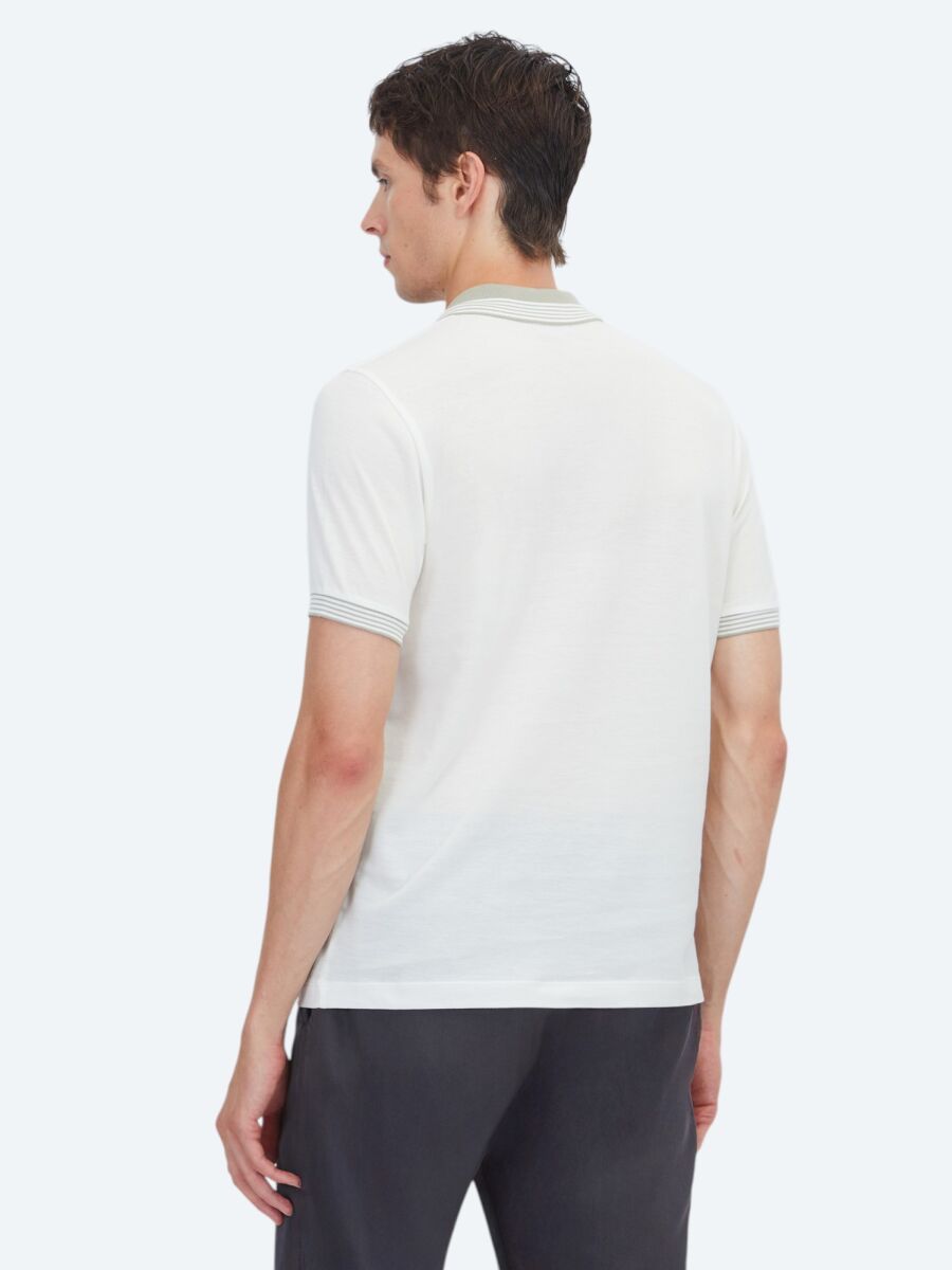 Ecru Plain 100% Cotton T-Shirt - 5
