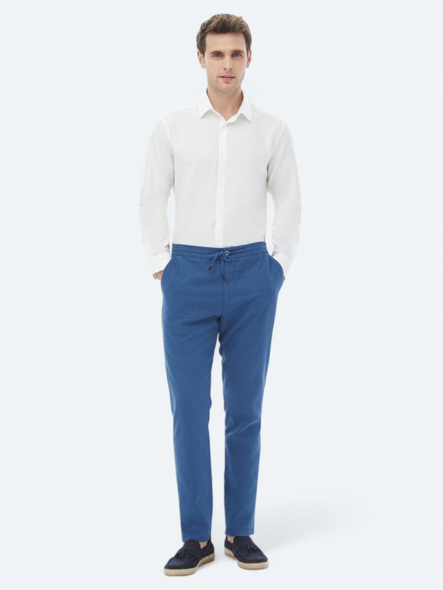 Ecru Plain Regular Fit Weaving Casual Cotton Blended Shirt - 2