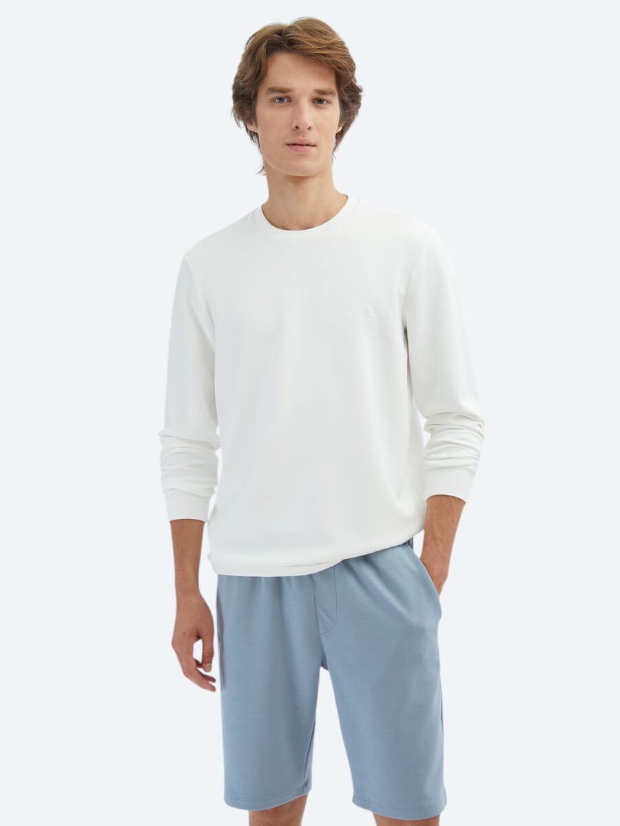 Ecru Plain Sweatshirt - 1