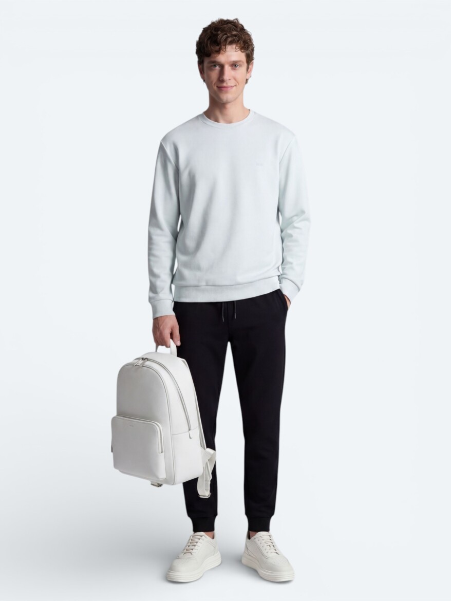 Ecru Plain Sweatshirt - 5