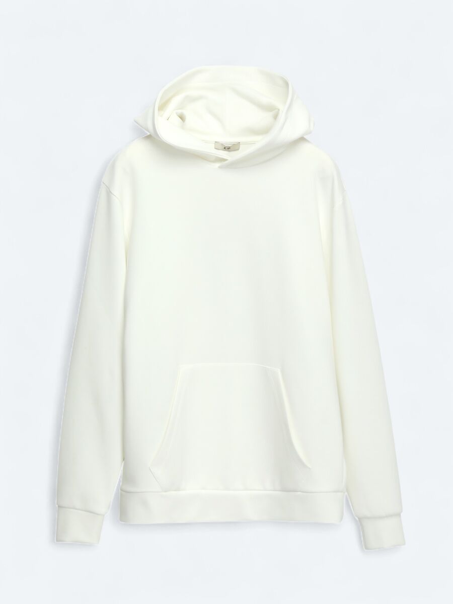 Ecru Plain Sweatshirt - 5
