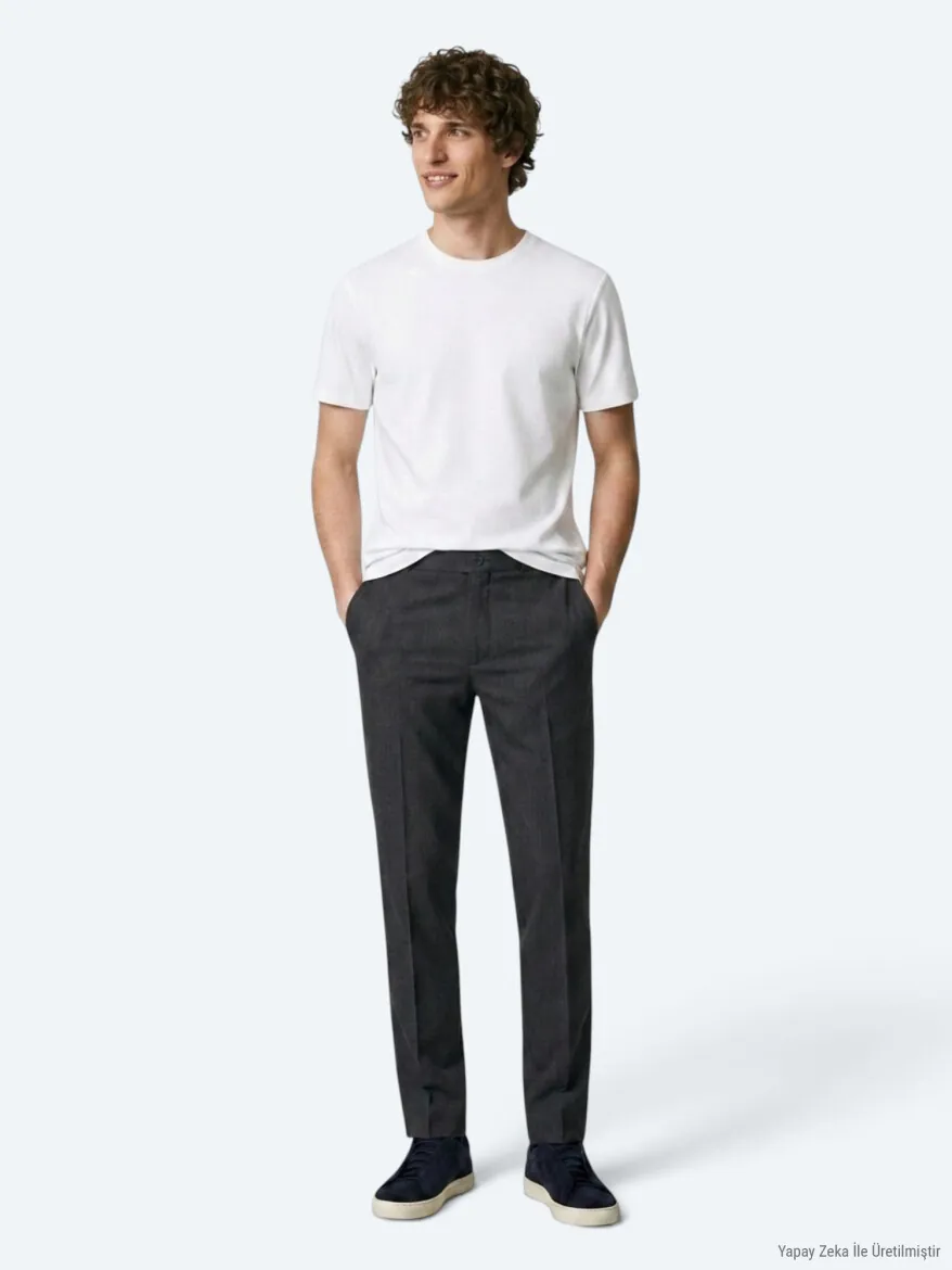 Ecru Plain T-Shirt - 3