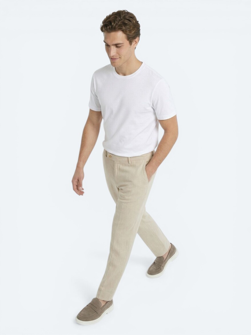 Ecru Plain T-Shirt - 2