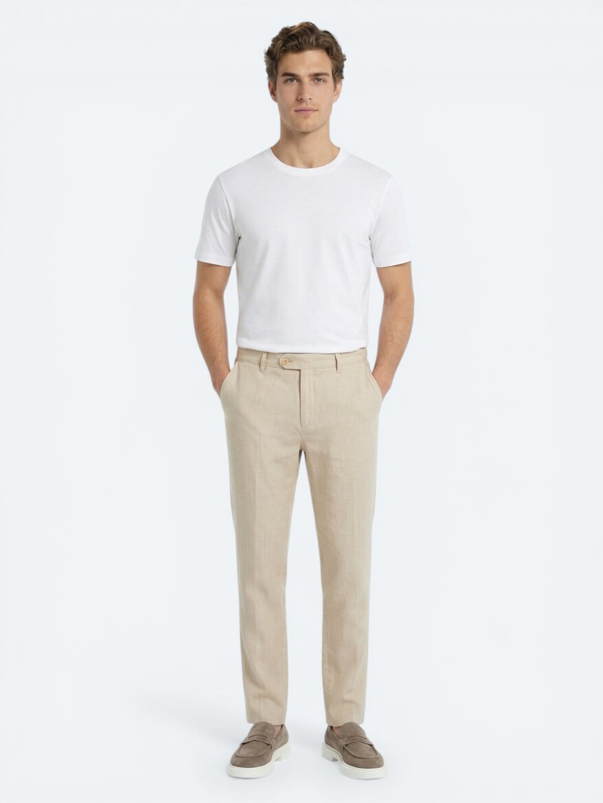 Ecru Plain T-Shirt - 4