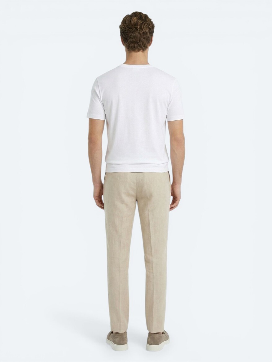 Ecru Plain T-Shirt - 5