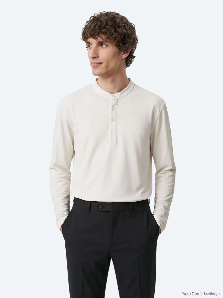 Ecru Plain T-Shirt - 1