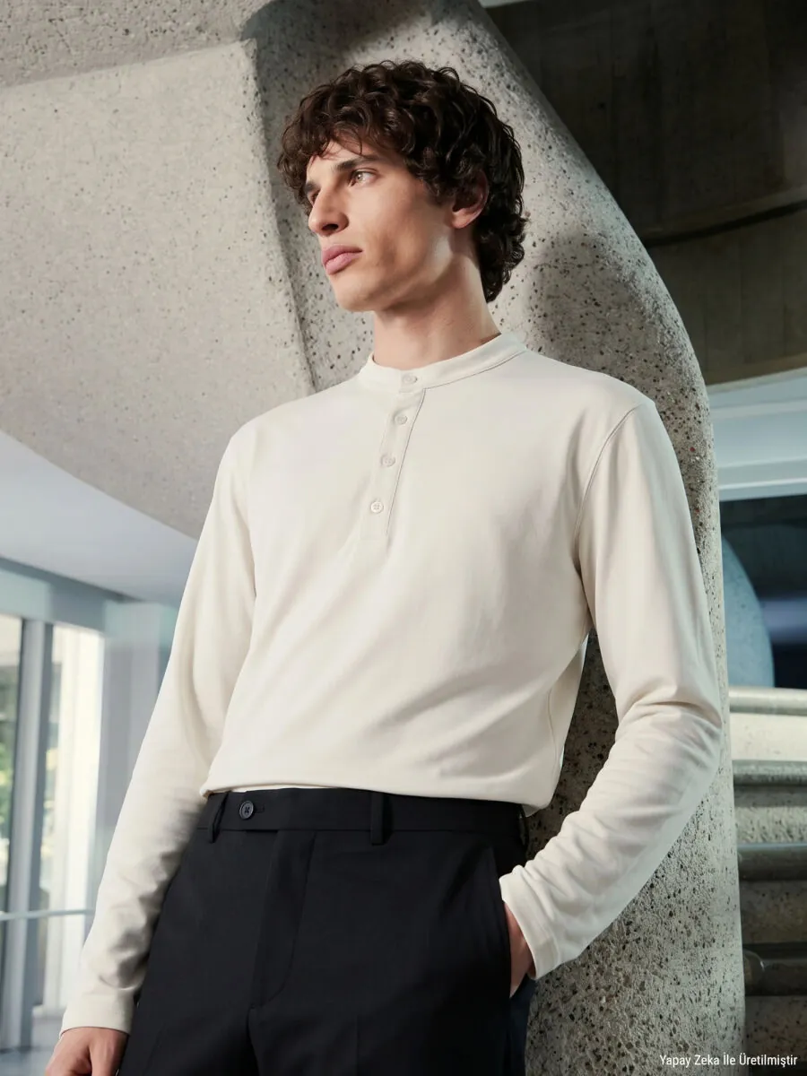 Ecru Plain T-Shirt - 2