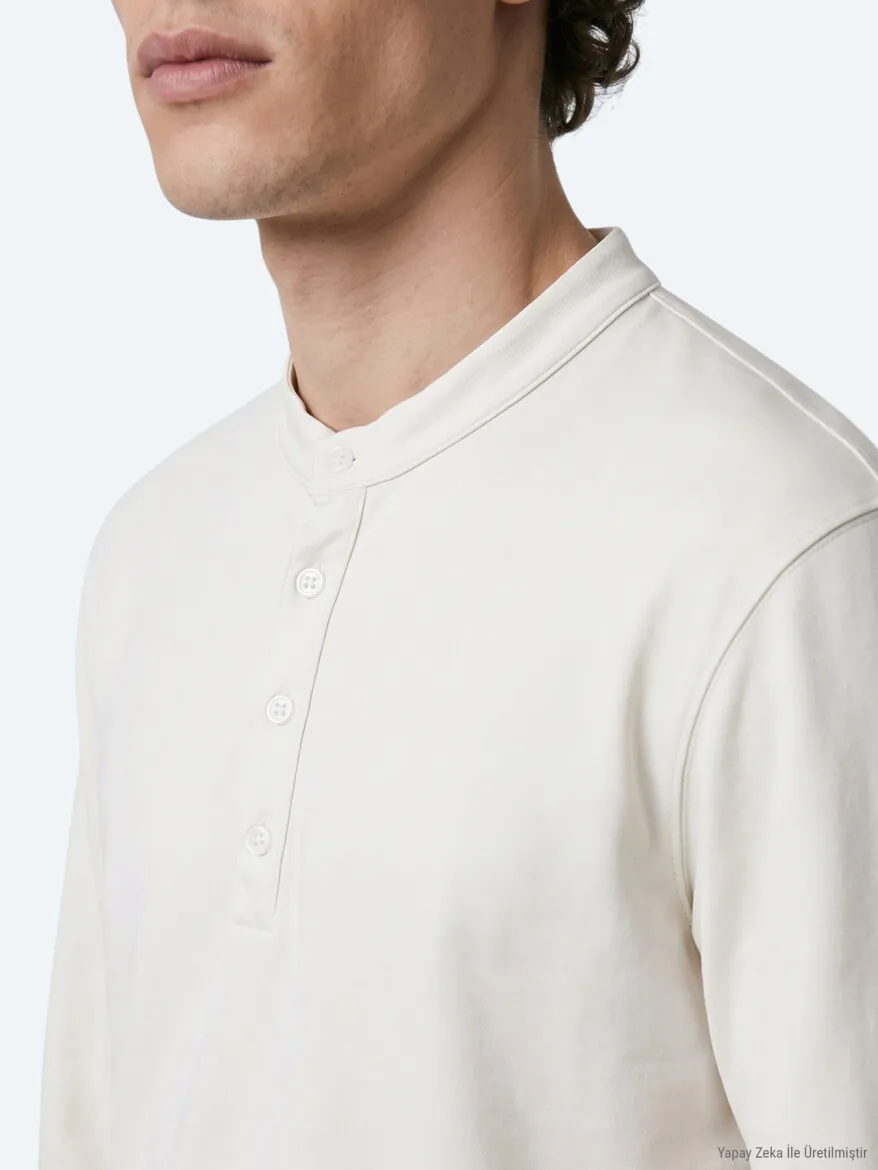 Ecru Plain T-Shirt - 5