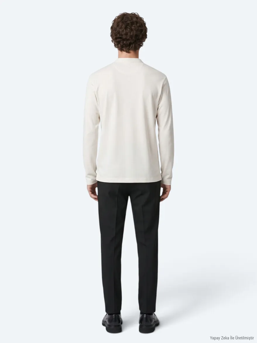 Ecru Plain T-Shirt - 6