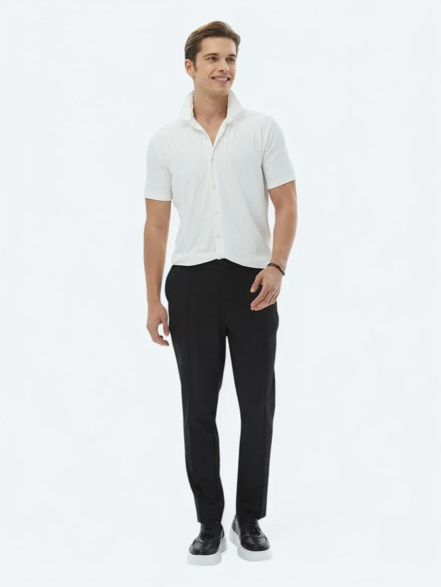 Ecru Regular Fit Knitting Casual Shirt - 7
