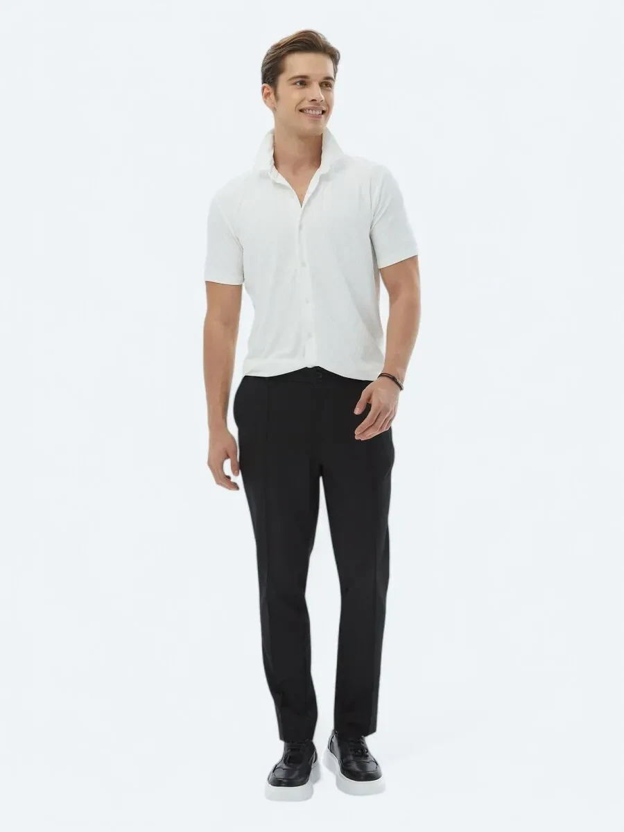 Ecru Regular Fit Knitting Casual Shirt - 7
