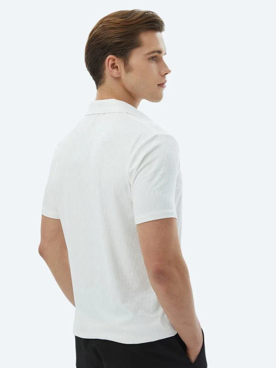 Ecru Regular Fit Knitting Casual Shirt - 10