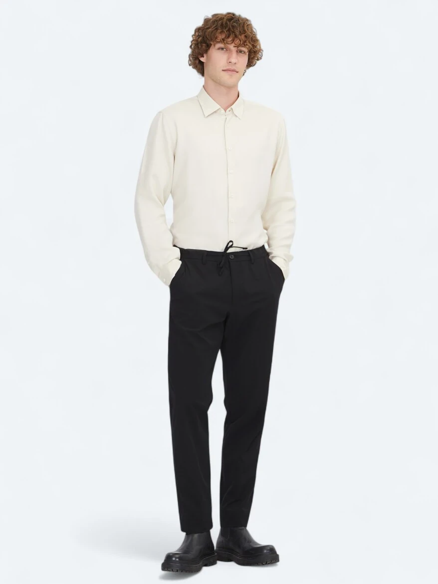 Ecru Regular Fit Weaving Casual Shirt - 2